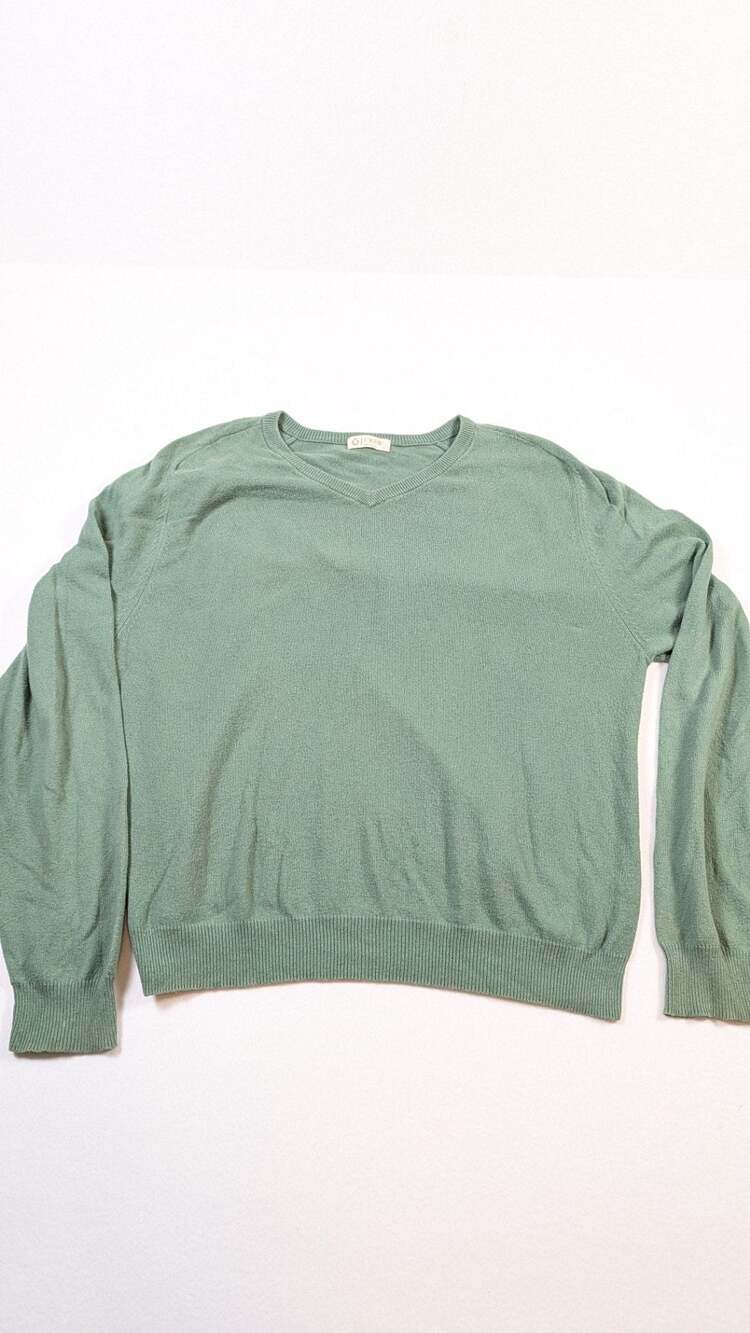 J.Crew V-Neck Crewneck Sweater in Green large